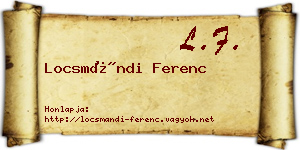 Locsmándi Ferenc névjegykártya