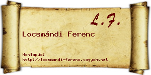 Locsmándi Ferenc névjegykártya